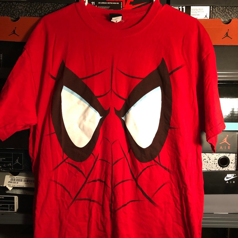 Marvel Spider Man Spidey Mask Red T Shirt Large